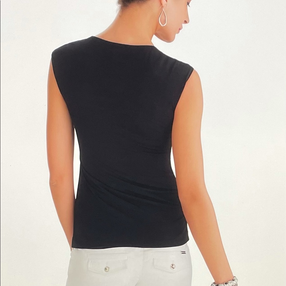 WHBM  Extended Sleeve Ruched Ruffle Top Size Small - Picture 3 of 14